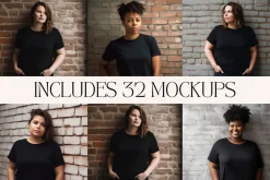 Black T-Shirt Mockup Bundle