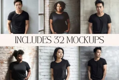 Black T-Shirt Mockup Bundle