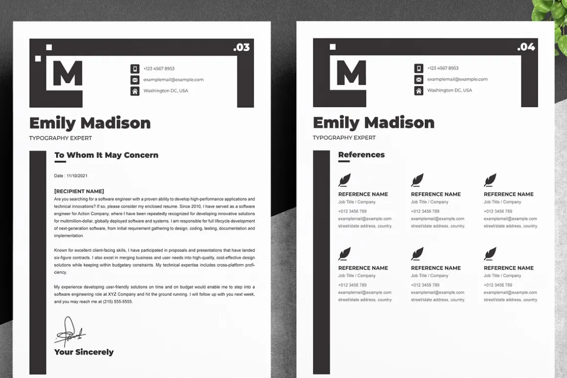 Black & White Bold Minimal Resume CV