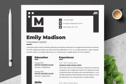 Black & White Bold Minimal Resume CV