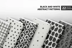 Black & white seamless patterns set