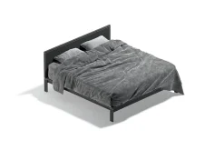 Black Wooden Double Bed 3D Model