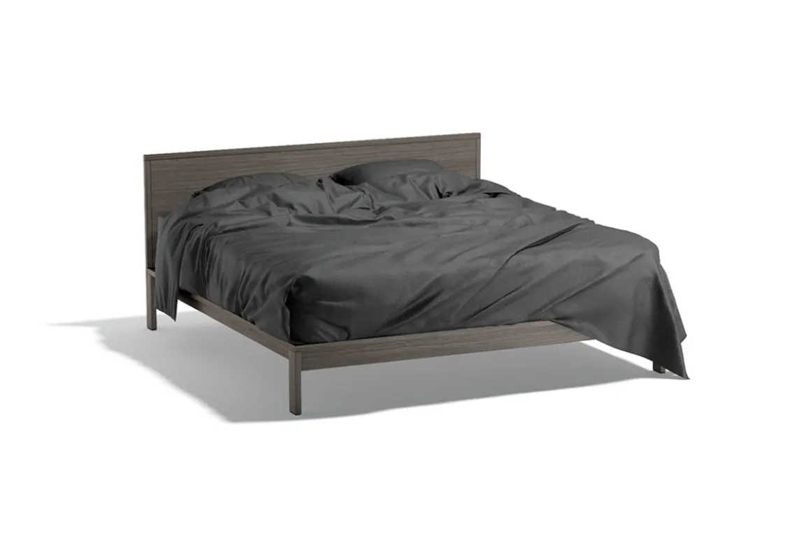 Black Wooden Double Bed 3D Model