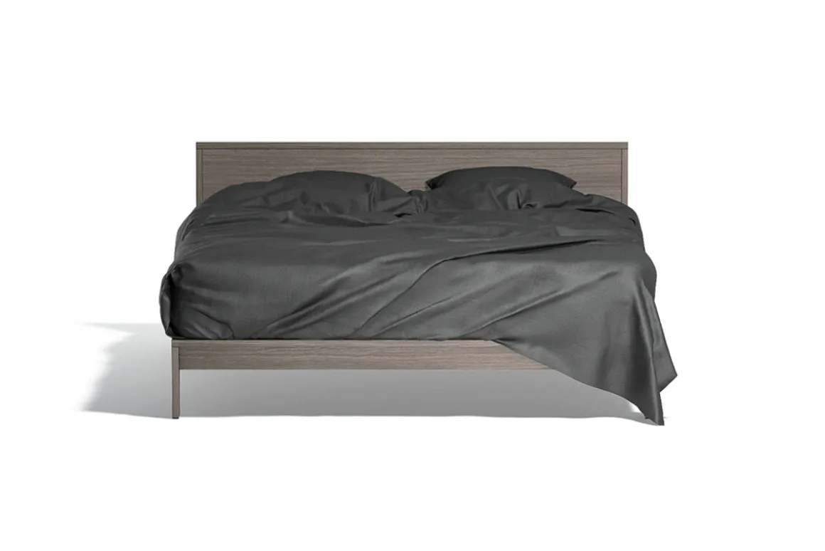 Black Wooden Double Bed 3D Model