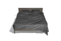 Black Wooden Double Bed 3D Model