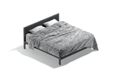 Black Wooden Double Bed 3D Model