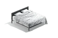 Black Wooden Double Bed 3D Model