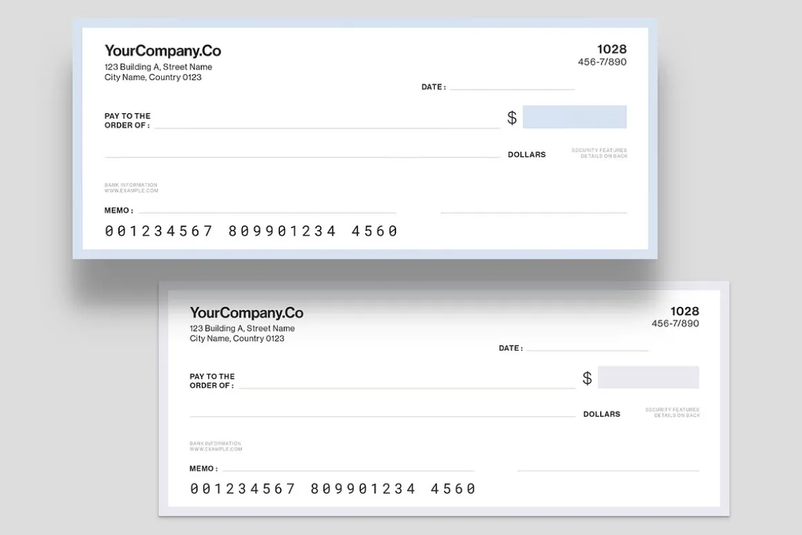 Blank Check / Cheque Template