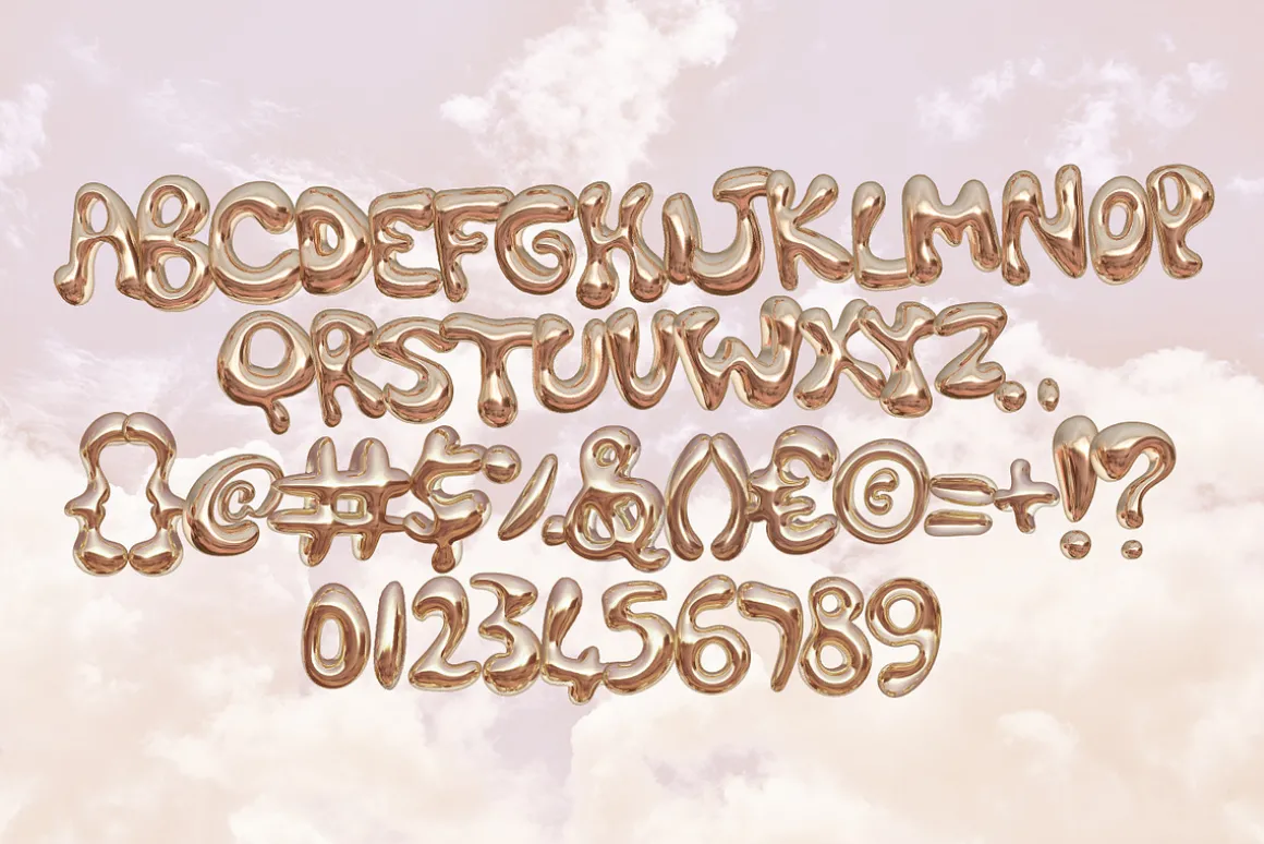 Bling - A Gold Balloon SVG Font
