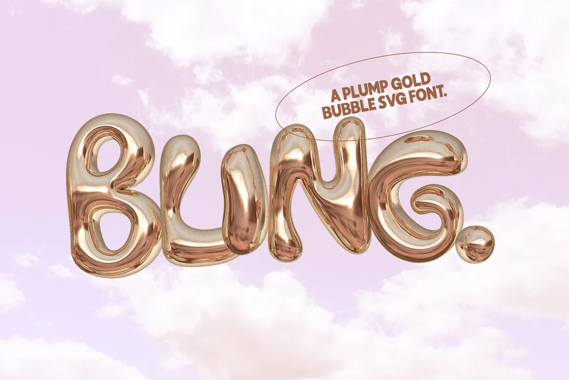 Bling - A Gold Balloon SVG Font