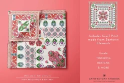 Block Print PNG Elements & Patterns