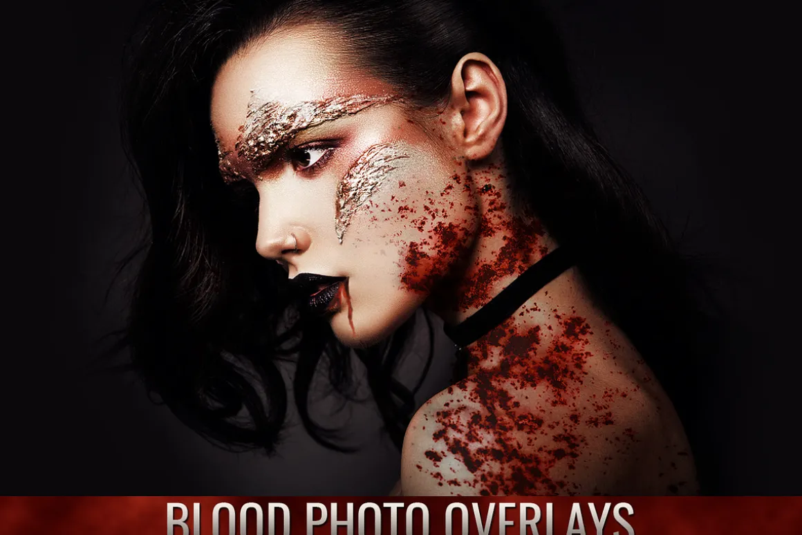 Blood splatter Photoshop overlays