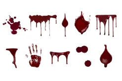 Blood Drip Overlays, Halloween, PNGs