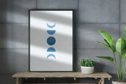 Blue Minimalist Wall Art Set of 4
