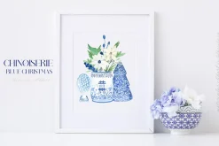 Blue Christmas Chinoiseries Clipart