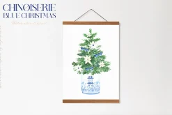 Blue Christmas Chinoiseries Clipart