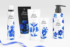 Blue Delft Watercolor Floral Clipart