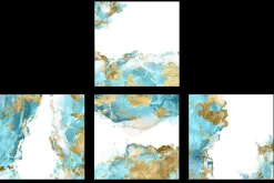 Blue Ink & Gold Foil Textures