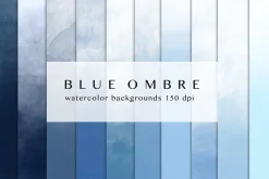 Blue ombre watercolor