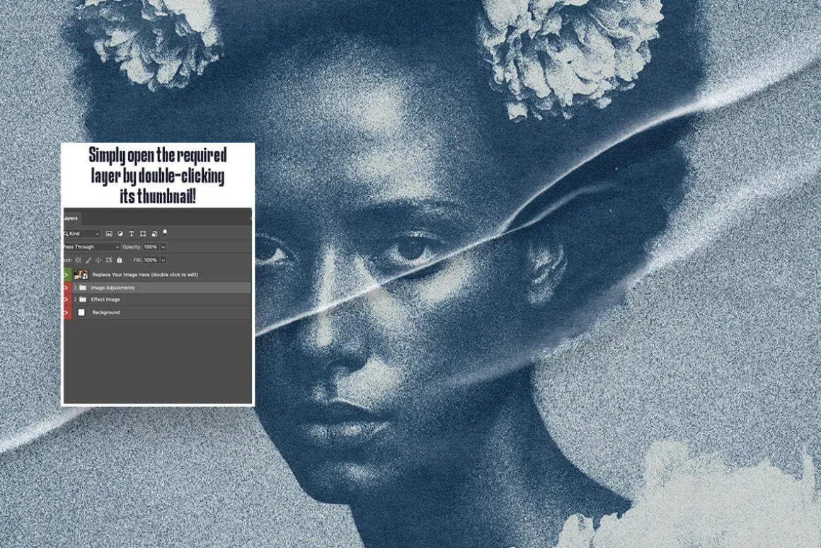 Blue Print Photo Effect
