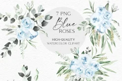 Blue roses - Soft pastel
