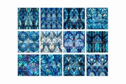 12 Blue Stained Glass Digital Papers