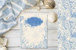Blue Toile Ocean Set