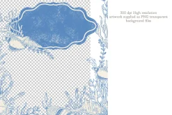 Blue Toile Ocean Set
