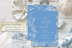 Blue Toile Ocean Set