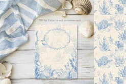 Blue Toile Ocean Set