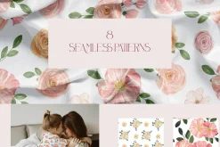 Blush Blooms Soft Watercolor Flowers