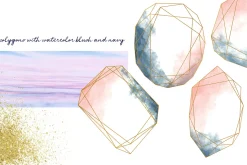 Blush & Navy Gold Polygons
