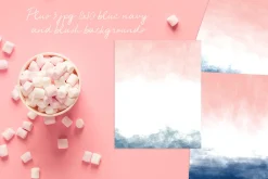 Blush & Navy Gold Polygons