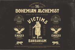 Bohemian Alchemist 5 Font + 15 Badge