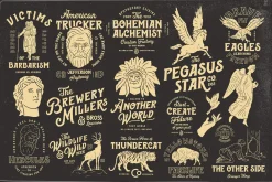Bohemian Alchemist 5 Font + 15 Badge