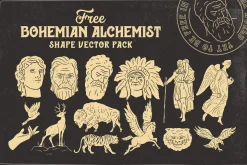 Bohemian Alchemist 5 Font + 15 Badge