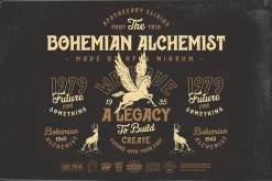 Bohemian Alchemist 5 Font + 15 Badge