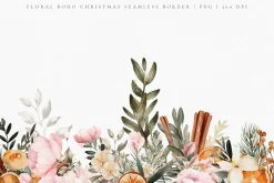 Bohemian Floral Christmas Time Set