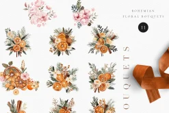 Bohemian Floral Christmas Time Set