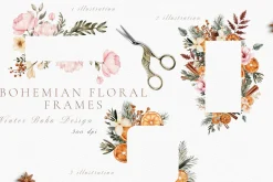 Bohemian Floral Christmas Time Set
