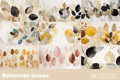 Bohemian leaves. Illustrations