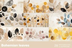 Bohemian leaves. Illustrations