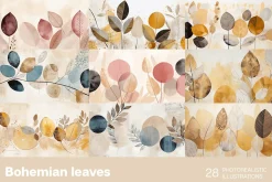 Bohemian leaves. Illustrations