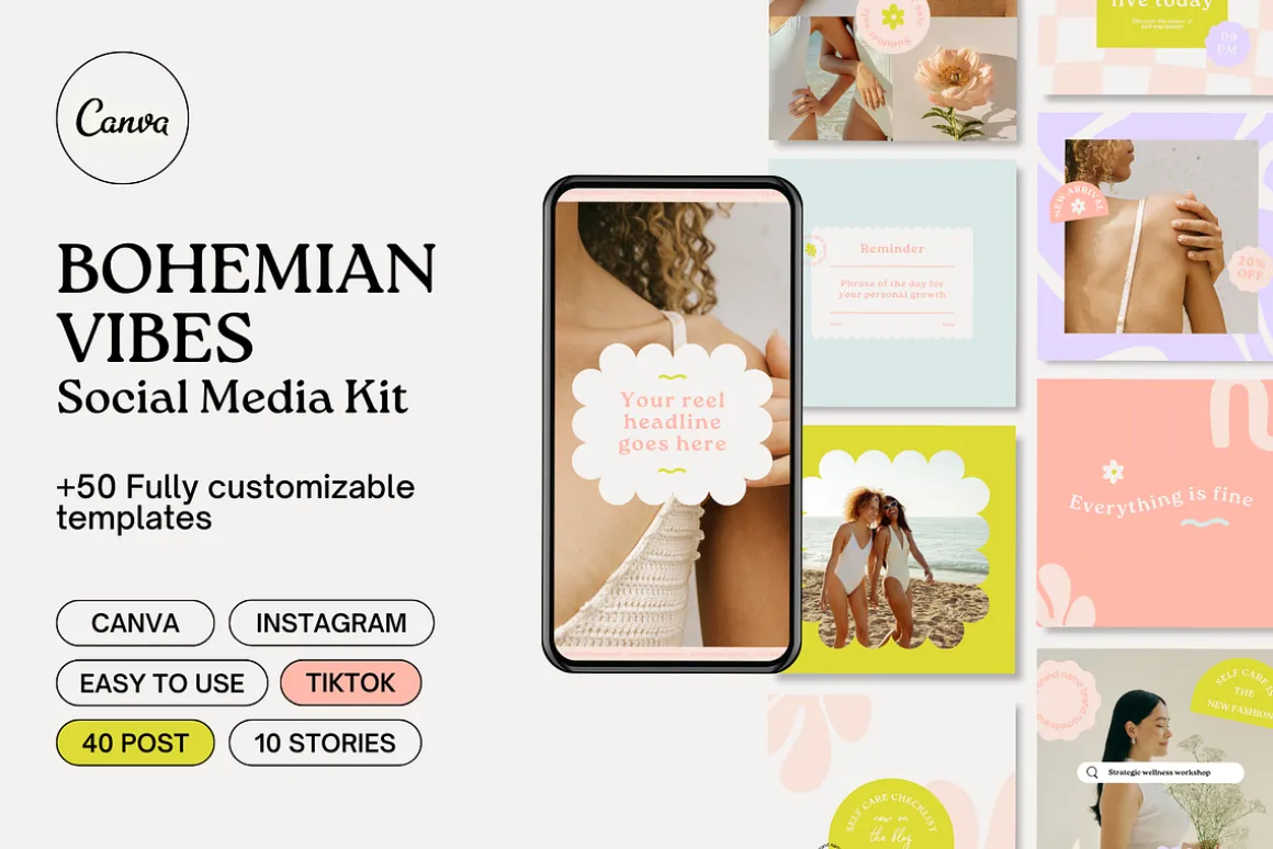 Bohemian vibes | Social Media Kit
