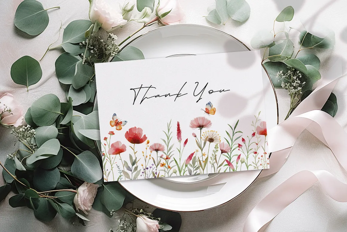 Boho Watercolor Wildflowers
