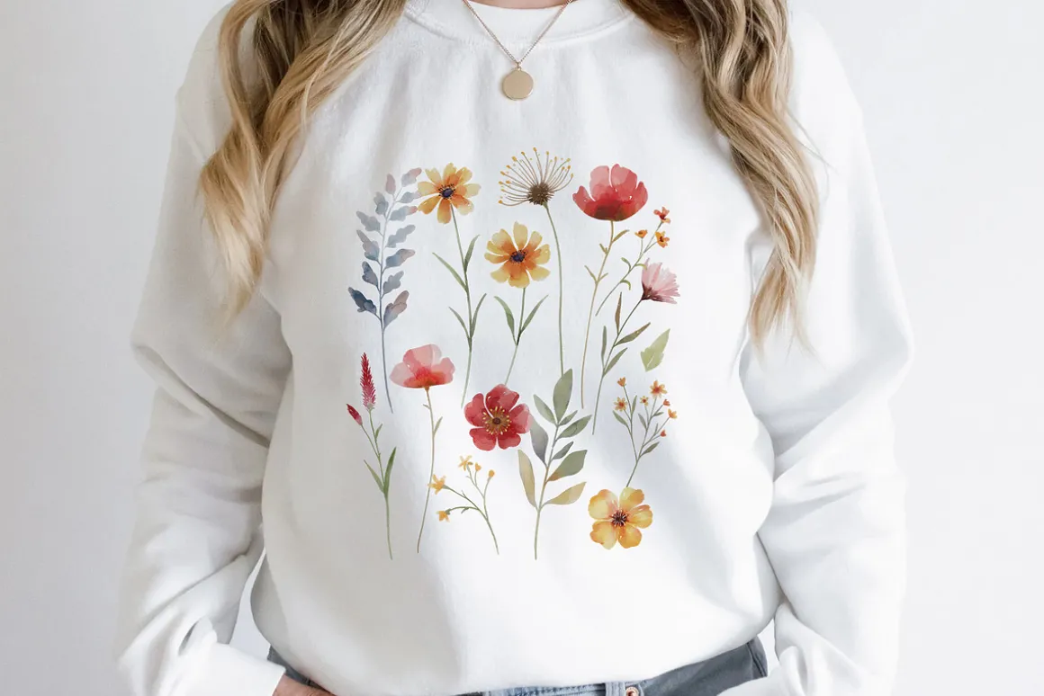 Boho Watercolor Wildflowers
