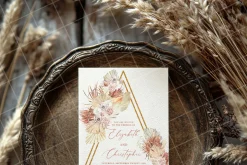 Boho 5x7 Invitation card mockup PSD