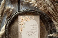 Boho 5x7 Invitation card mockup PSD