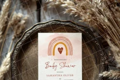 Boho 5x7 Invitation card mockup PSD