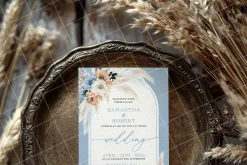 Boho 5x7 Invitation card mockup PSD